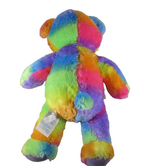 Build A Bear Rainbow Bear & Classic Brown Teddy Plush Stuffed Animal 2014 - Picture 4 of 16